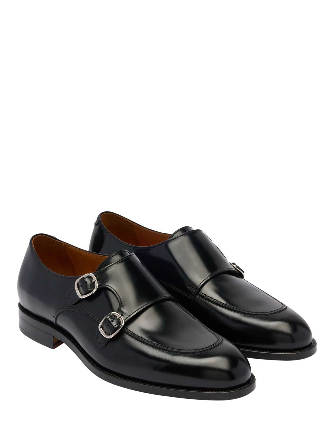 Product image 2 of 4, which shows Russell & Bromley Barton Leather Monk Shoes, Black, 6