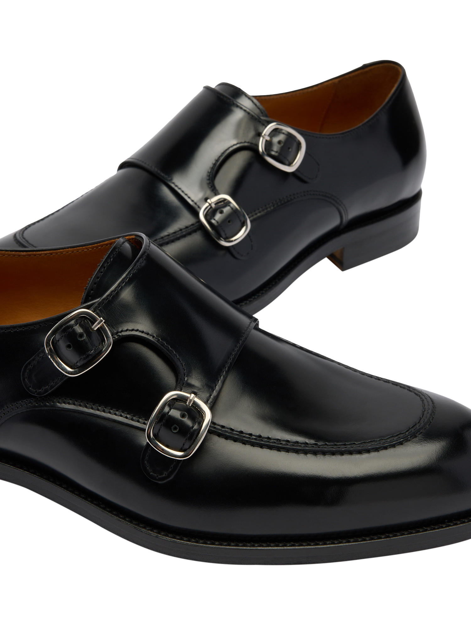 Product image 4 of 4, which shows Russell & Bromley Barton Leather Monk Shoes, Black, 6