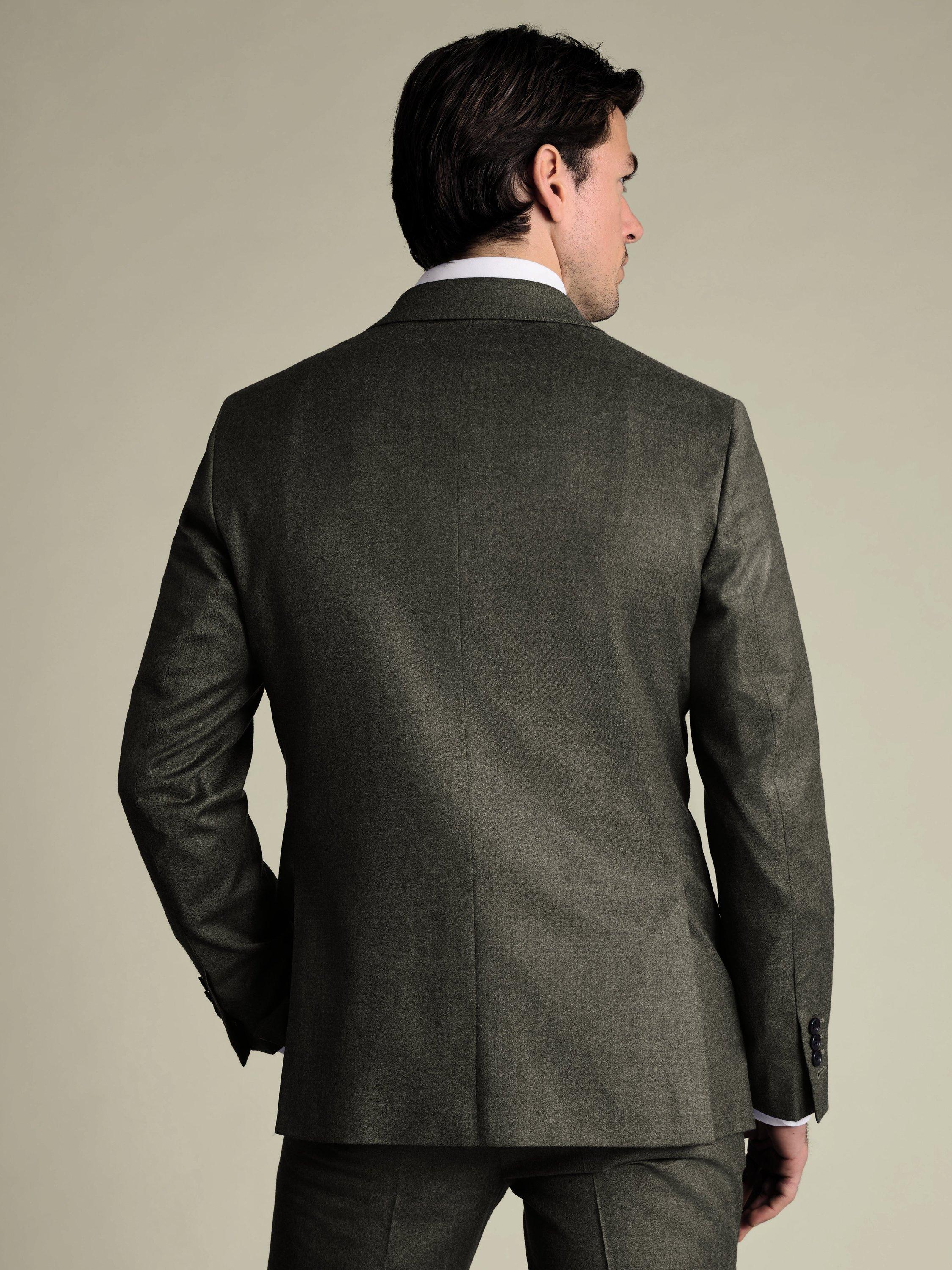 Product image 3 of 5, which shows Charles Tyrwhitt Wool Rich Suit Jacket, Olive Green, 36S