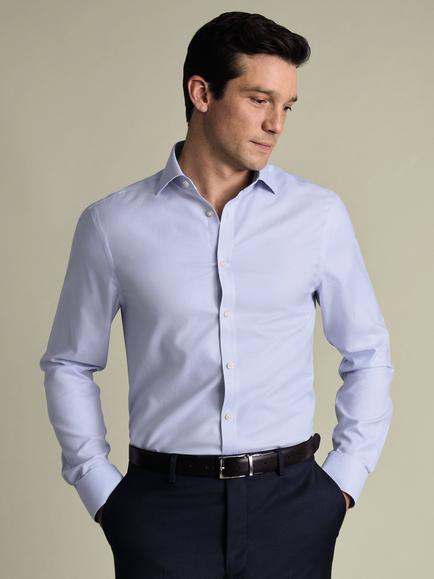 Charles Tyrwhitt Non-Iron Twill Shirt, Ice Blue