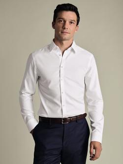 Charles Tyrwhitt Point Collar Non-Iron Twill Shirt, White