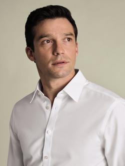 Charles Tyrwhitt Point Collar Non-Iron Twill Shirt - view 2, White