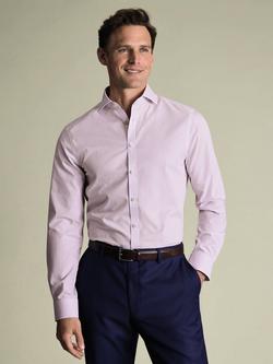 Charles Tyrwhitt Non-Iron Cotton Poplin Slim Fit Check Shirt, Lilac Purple
