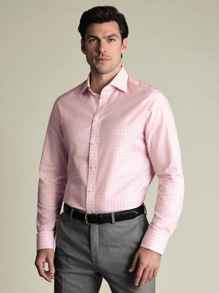 Charles Tyrwhitt Cotton Slim Fit Check Shirt, Pink