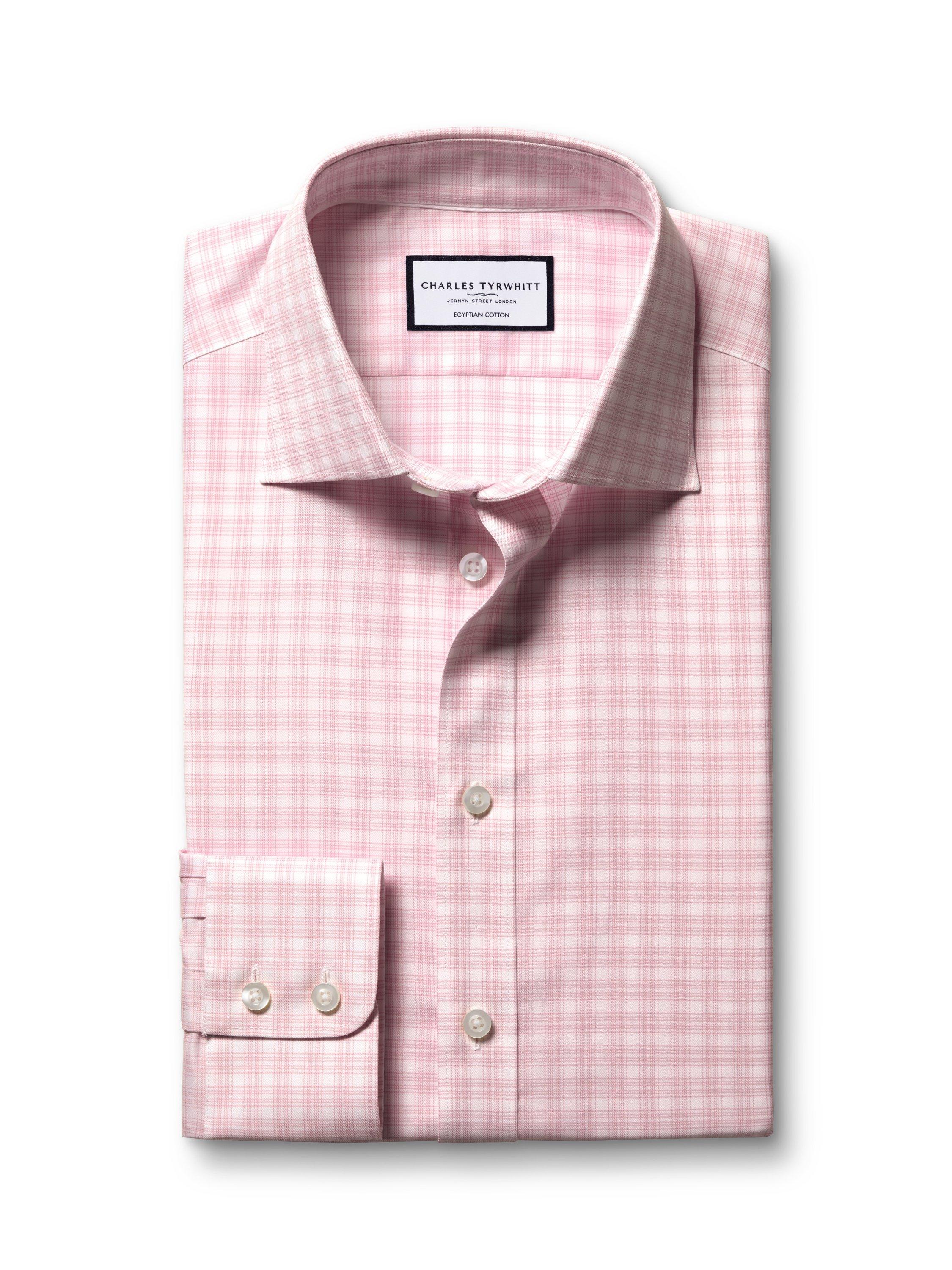 Product image 5 of 6, which shows Charles Tyrwhitt Cotton Slim Fit Check Shirt, Pink, 14.5/33