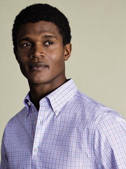 Charles Tyrwhitt Pure Cotton Long Sleeve Oxford Shirt - view 2, Lilac Purple