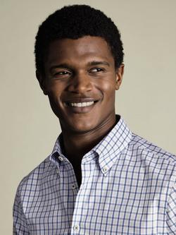 Charles Tyrwhitt Pure Cotton Long Sleeve Oxford Shirt - view 2, Mid Blue