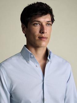 Charles Tyrwhitt Pure Cotton Long Sleeve Oxford Shirt, Light Blue - view 2, Light Blue