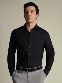 Charles Tyrwhitt Pure Cotton Non-Iron Long Sleeve Shirt, Charcoal Grey, Charcoal Grey