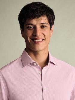 Charles Tyrwhitt Non-Iron Twill Weave Long Sleeve Shirt - view 2, Pink