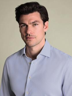 Charles Tyrwhitt Non-Iron Twill Weave Long Sleeve Shirt - view 2, Blue