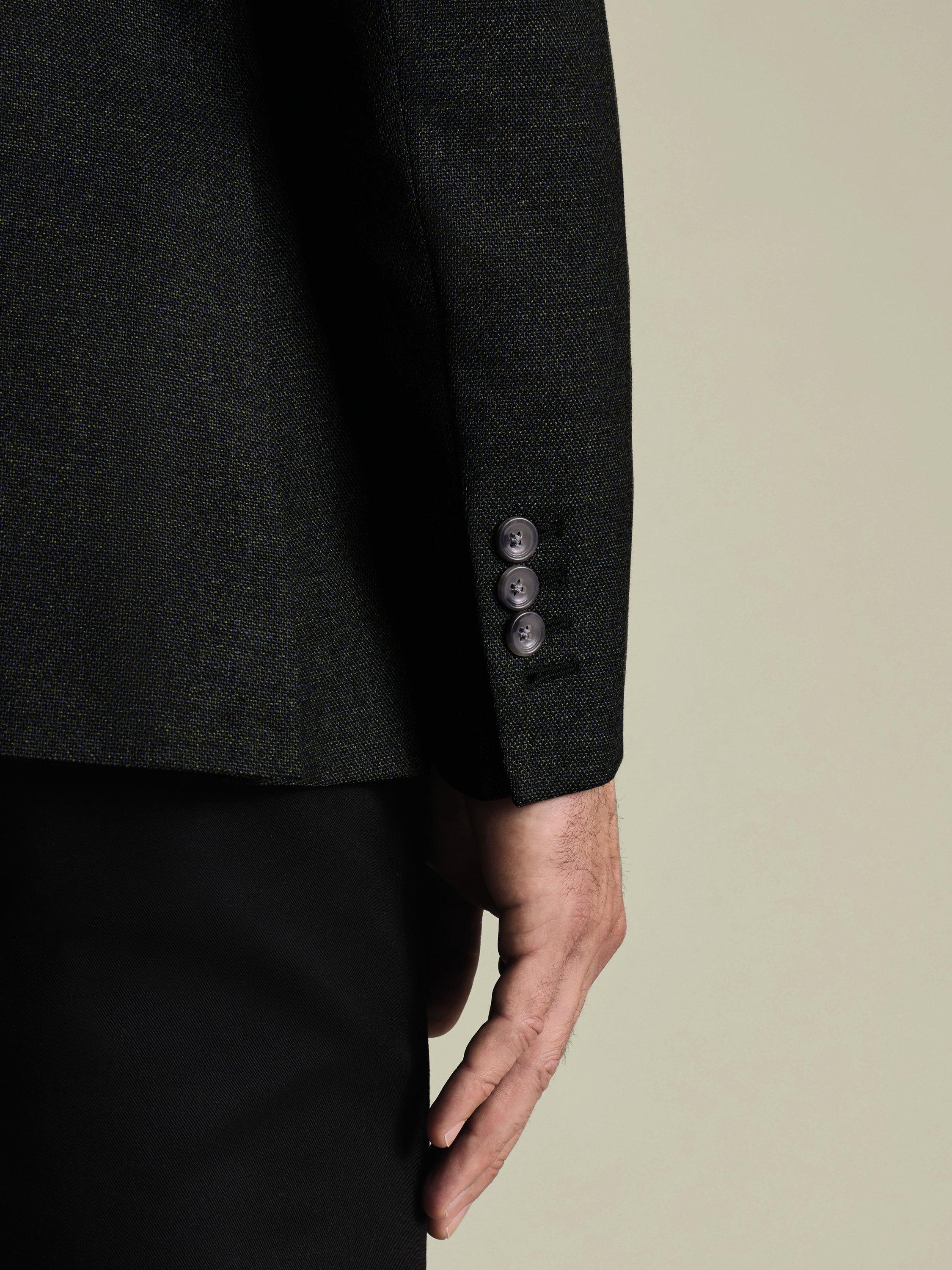 Product image 3 of 5, which shows Charles Tyrwhitt Wool Rich Slim Single Breasted Blazer, Forest Green, 38S