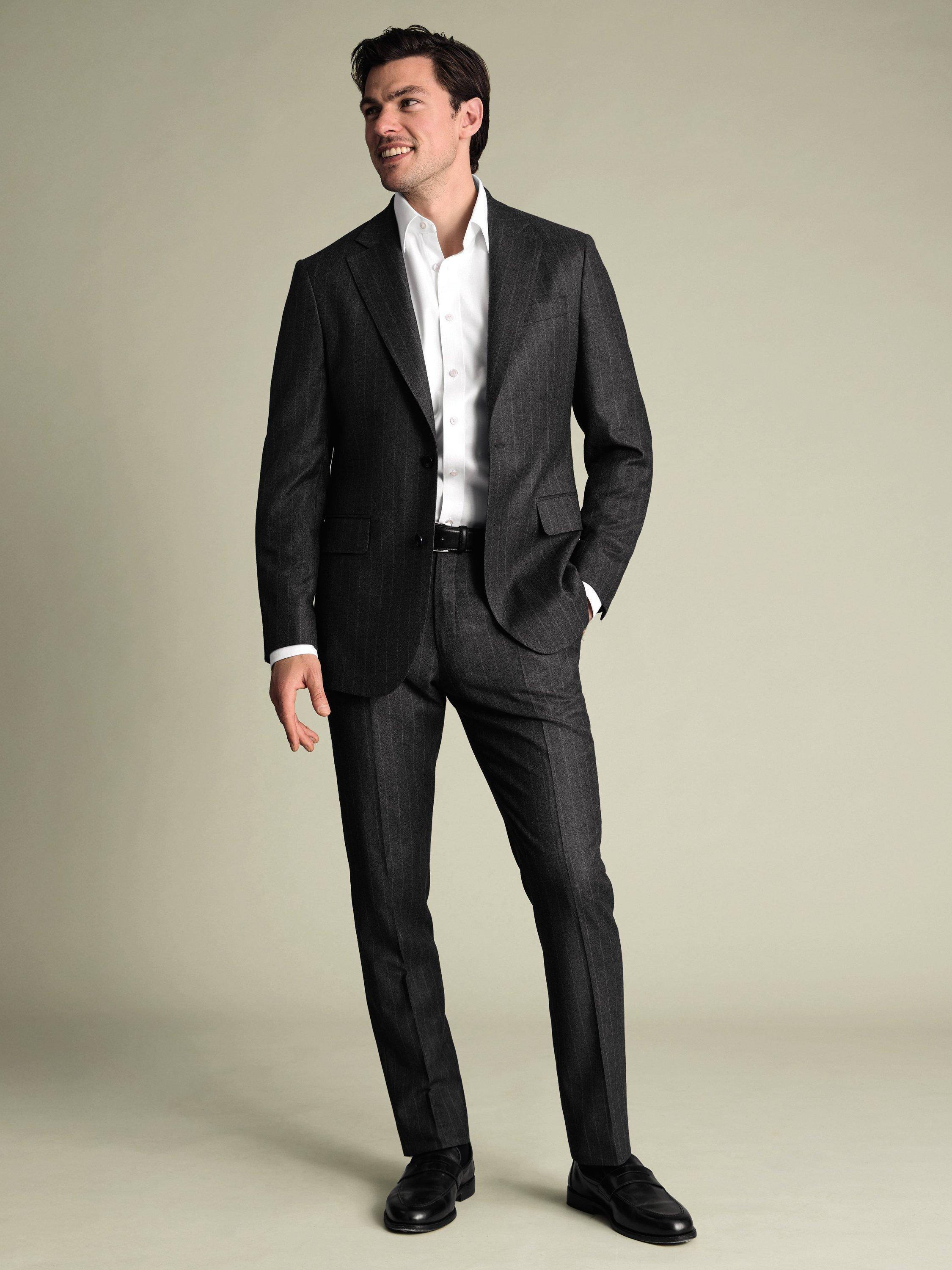 Product image 1 of 5, which shows Charles Tyrwhitt Wool Rich Suit Jacket, Charcoal Grey, 36R