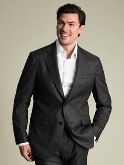 Charles Tyrwhitt Wool Rich Suit Jacket - view 2, Charcoal Grey