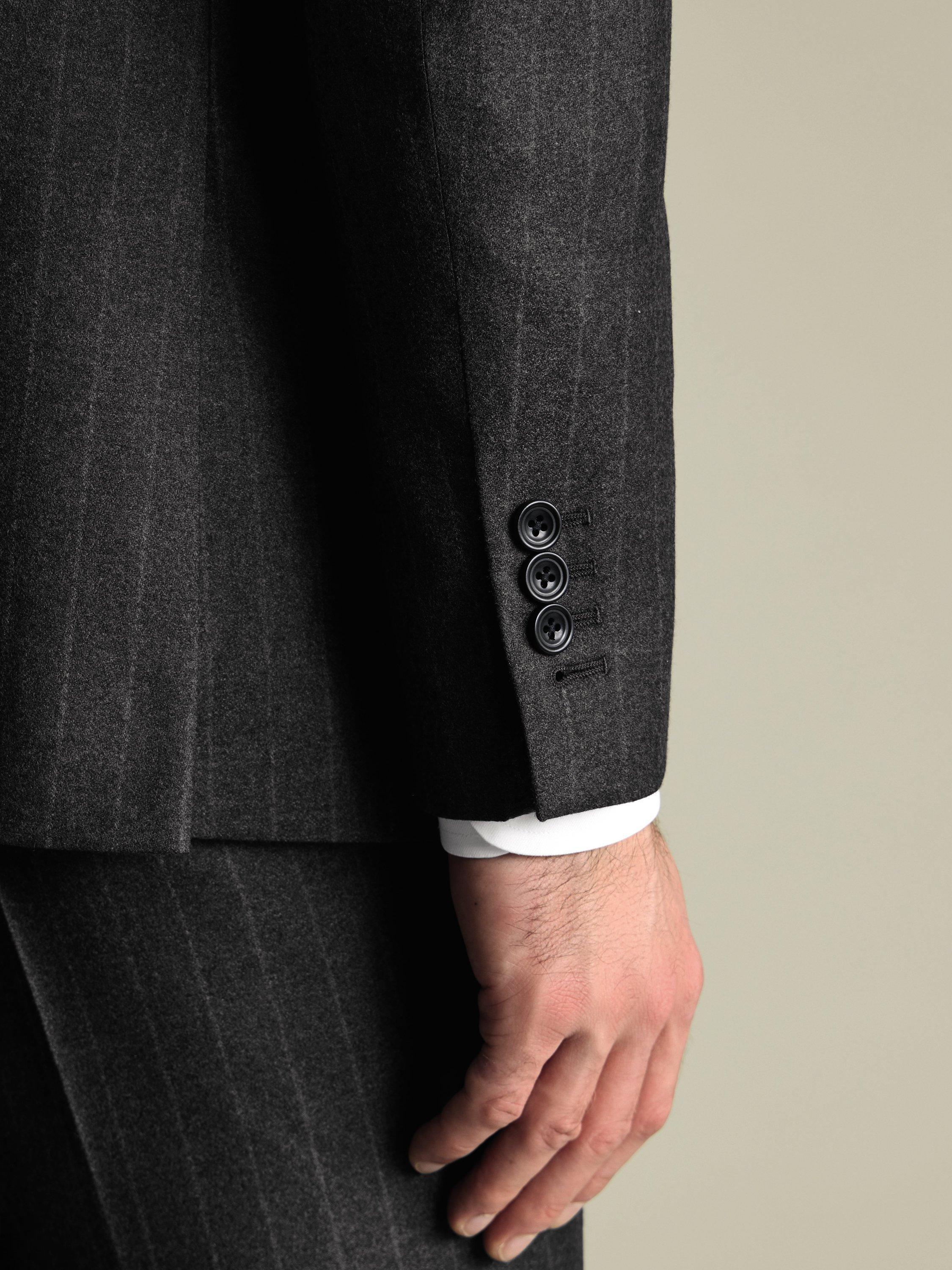 Product image 4 of 5, which shows Charles Tyrwhitt Wool Rich Suit Jacket, Charcoal Grey, 36R