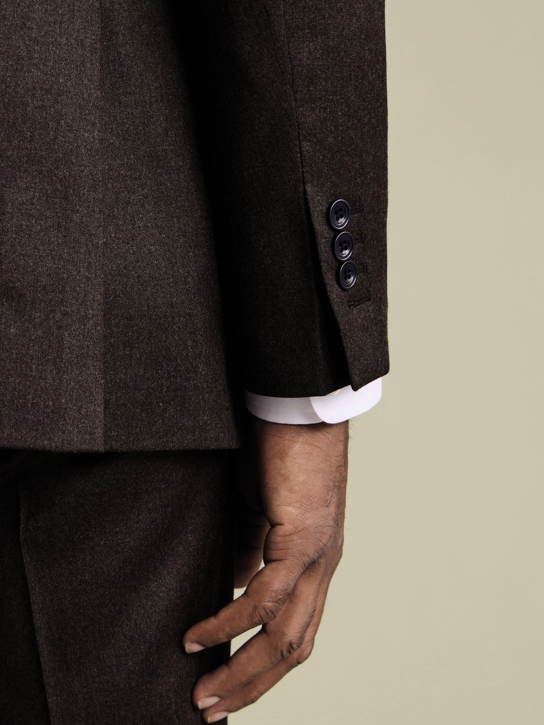 Product image 4 of 5, which shows Charles Tyrwhitt Wool Rich Suit Jacket, Chocolate Brown, 36S