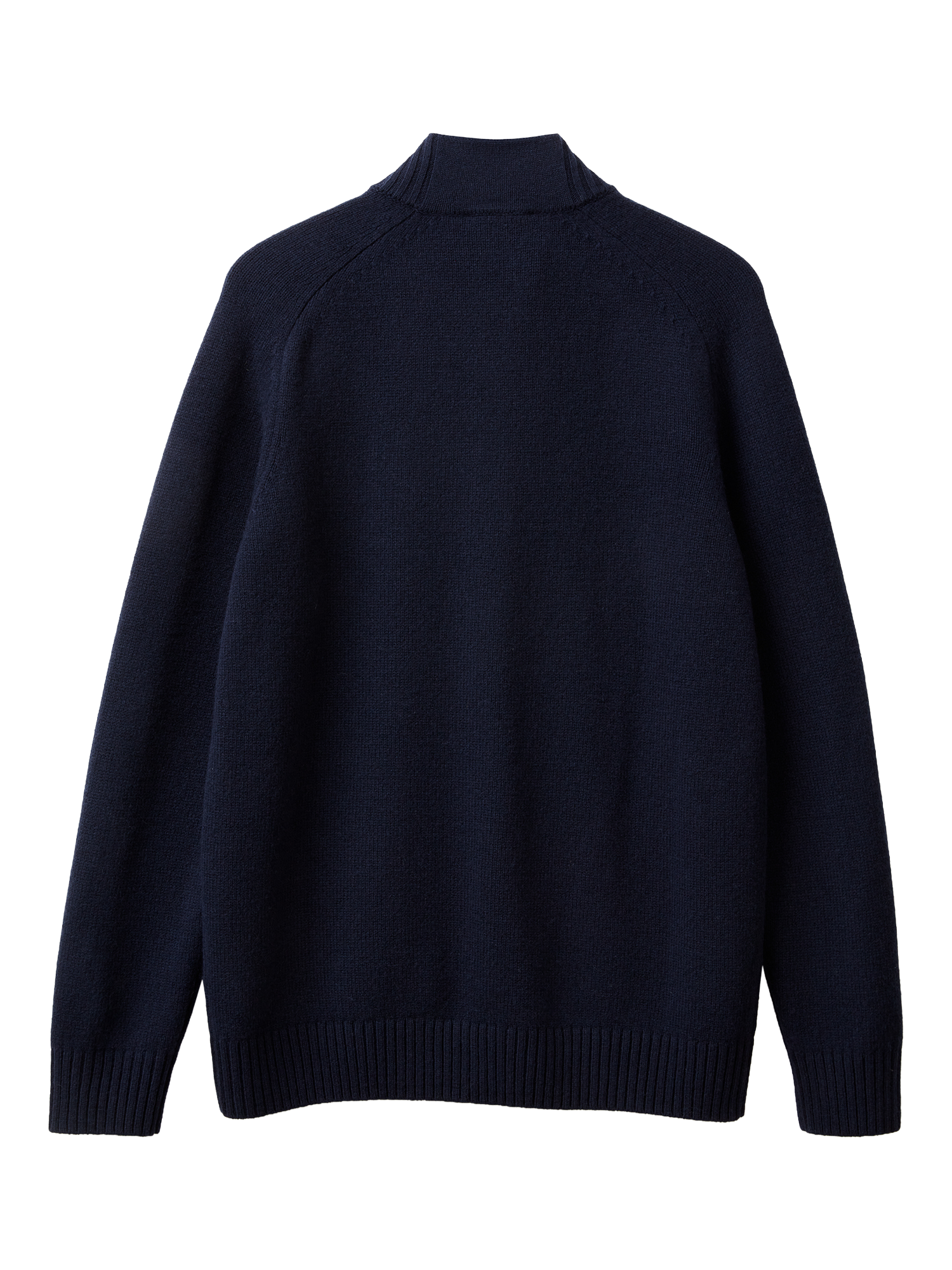 Product image 2 of 3, which shows Benetton Zip Front Wool Cardigan, Blue, S