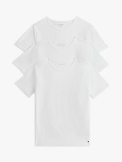 Tommy Hilfiger Cotton Jersey T-Shirt, Pack of 3, White, White