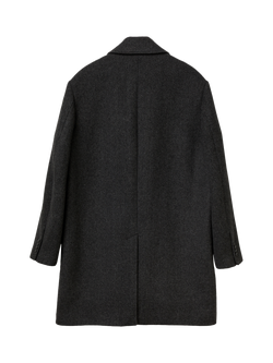 Benetton Long Herringbone Coat, Grey - view 2, Grey