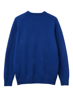 Benetton Crew Neck Wool Jumper, Blue - view 2, Blue