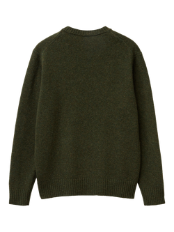 Benetton Crew Neck Wool Jumper - view 2, Green