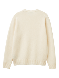 Benetton Crew Neck Wool Jumper - view 2, White