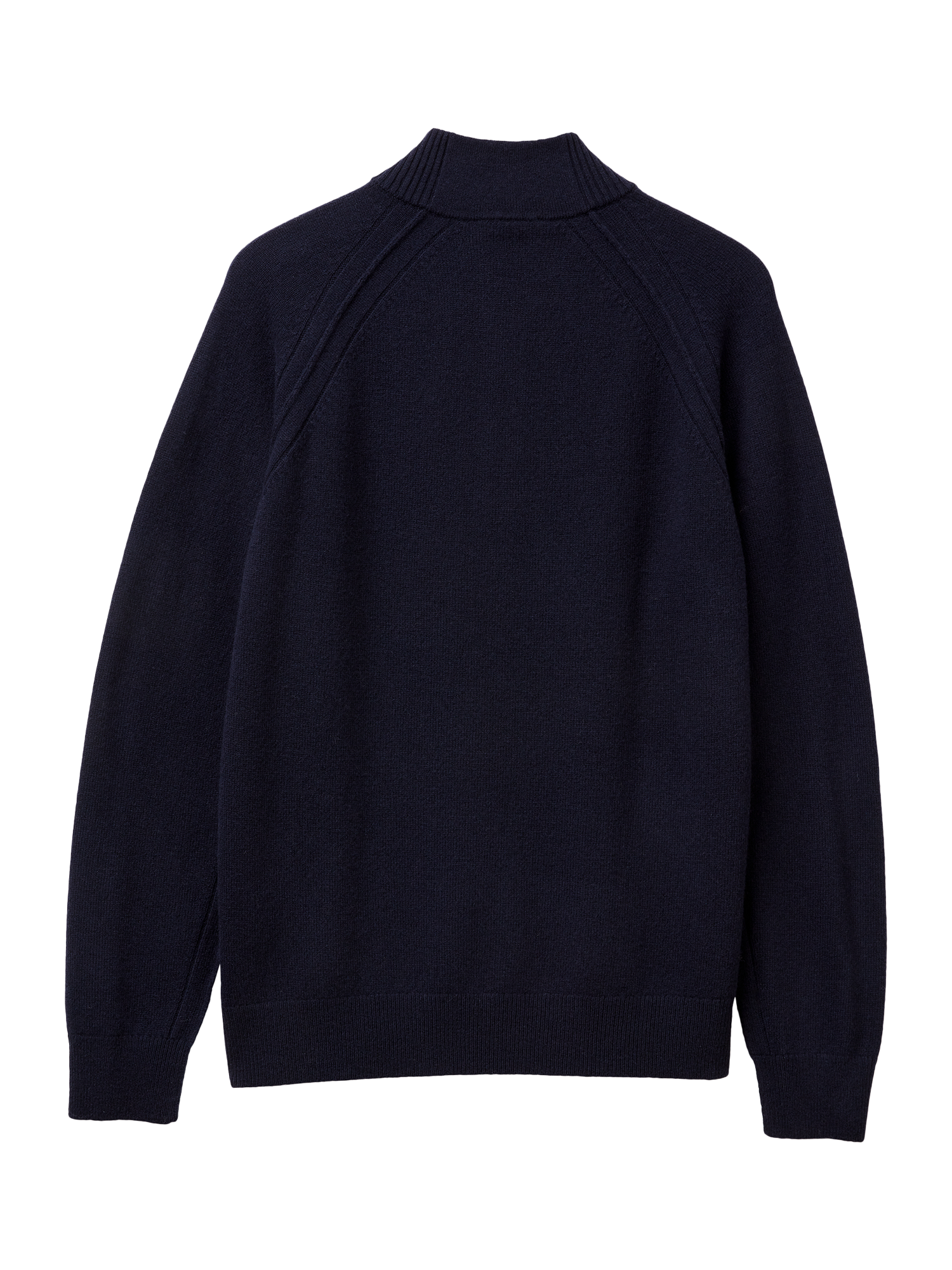 Product image 2 of 3, which shows Benetton Half Zip Wool Jumper, Blue, S