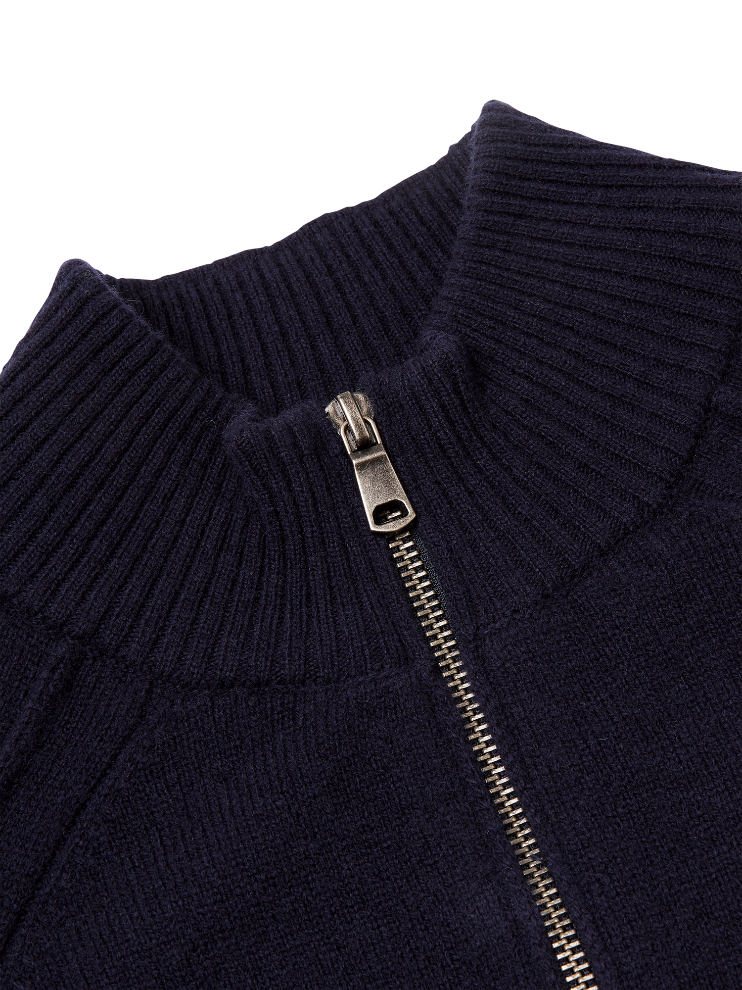 Product image 3 of 3, which shows Benetton Half Zip Wool Jumper, Blue, S