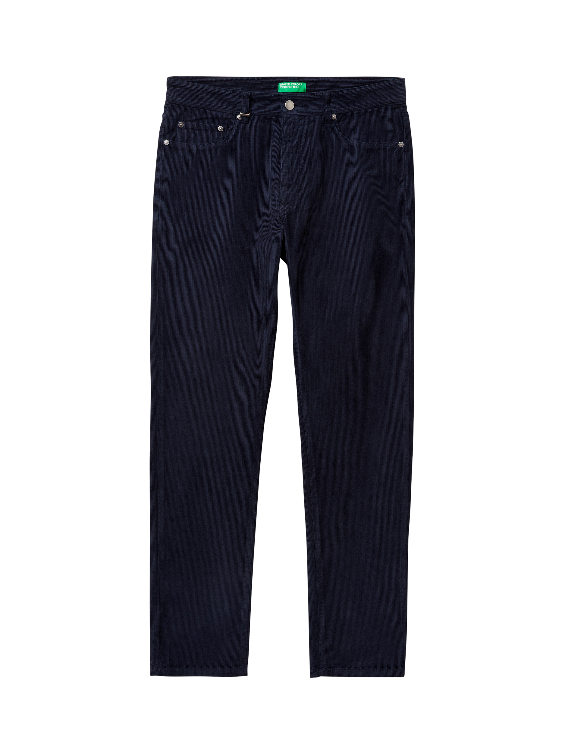 Product image 1 of 3, which shows Benetton Straight Corduroy Trousers, Blue, 30S
