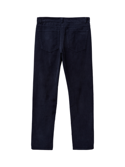Benetton Straight Corduroy Trousers - view 2, Blue