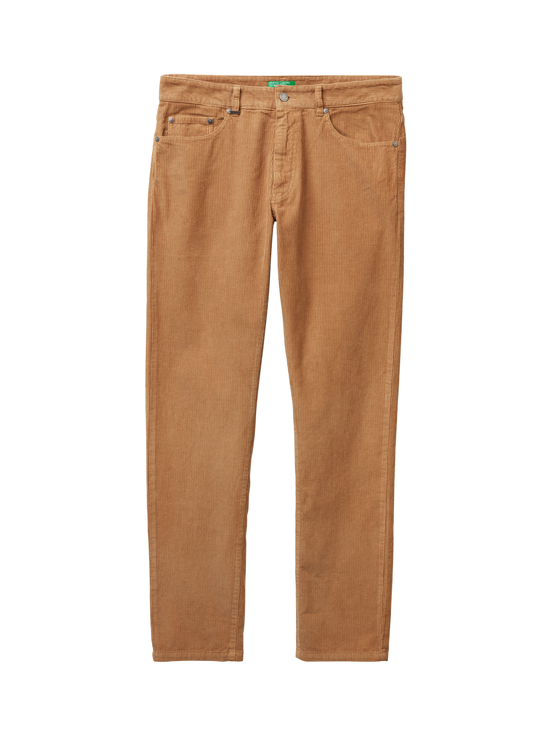 Product image 1 of 3, which shows Benetton Straight Corduroy Trousers, Brown, 30S