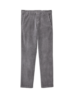 Benetton Straight Cotton Blend Chinos, Grey, Grey