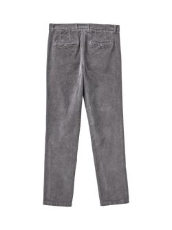 Benetton Straight Cotton Blend Chinos, Grey - view 2, Grey