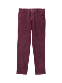 Benetton Straight Cotton Blend Chinos, Grey, Red