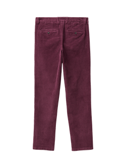 Benetton Straight Cotton Blend Chinos, Grey - view 2, Red