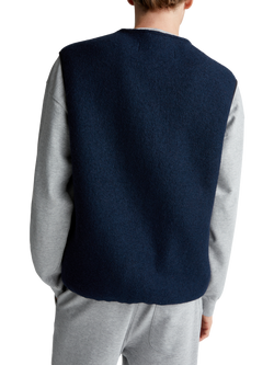 Benetton Zip Front Sleeveless Vest, Blue - view 2, Blue