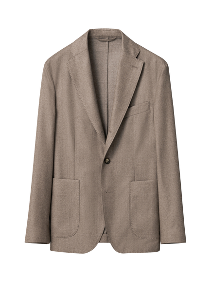 Eton Wool Flannel Soft Jacket, Beige, Beige