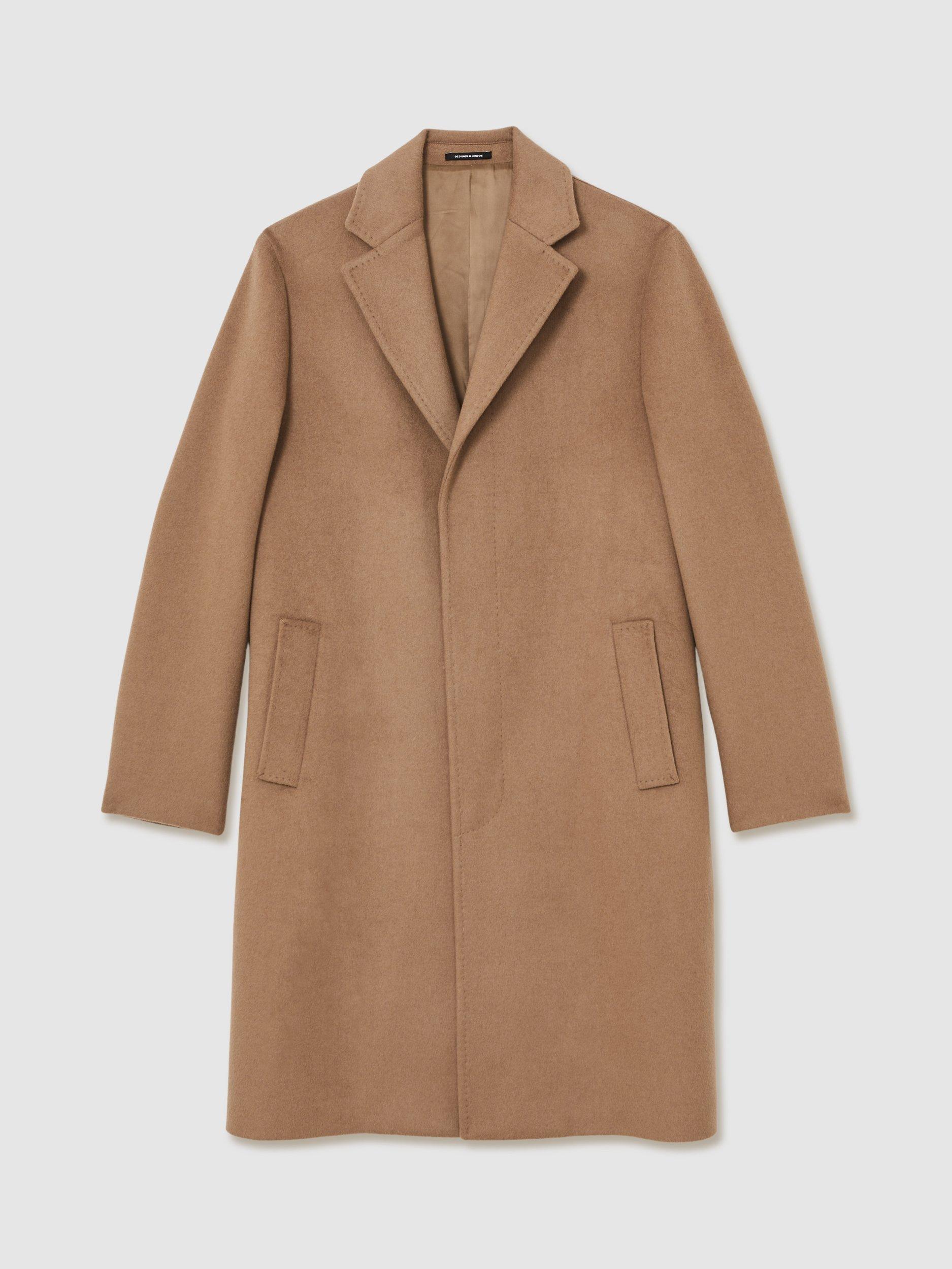 Product image 3 of 5, which shows Reiss Empire Wool Blend Overcoat, Camel, XS