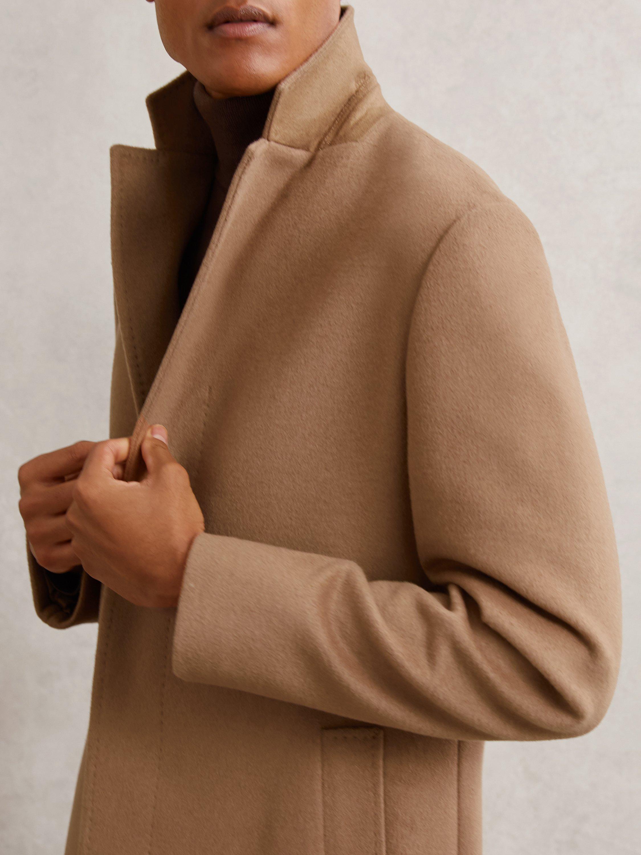 Product image 4 of 5, which shows Reiss Empire Wool Blend Overcoat, Camel, XS