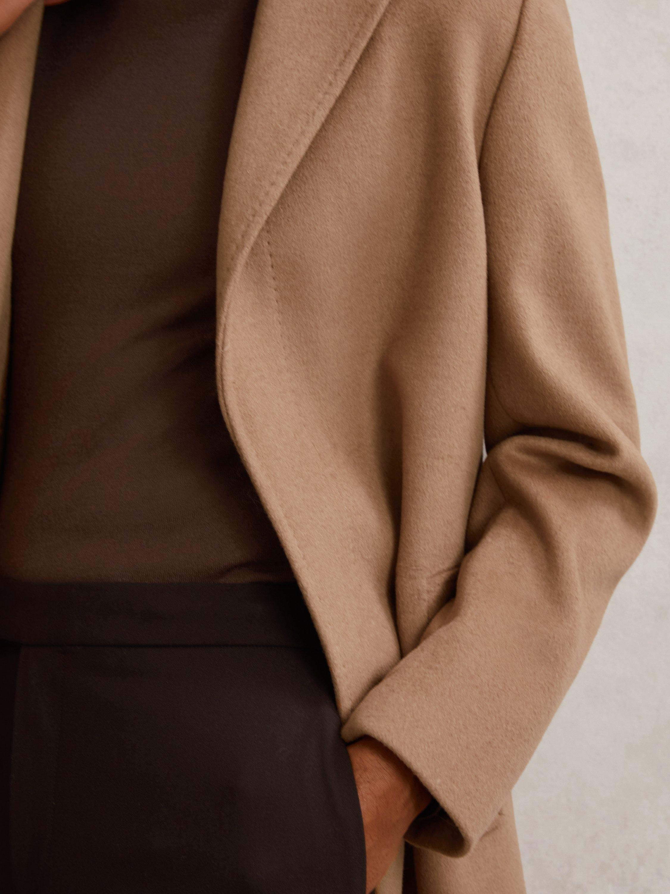 Product image 5 of 5, which shows Reiss Empire Wool Blend Overcoat, Camel, XS