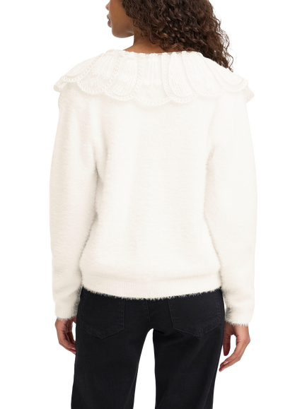 ICHI Datia Oversized Collar Cardigan, Cloud Dancer - view 2, Cloud Dancer