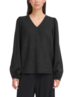ICHI Kavira Sparkle Top, Black, Black