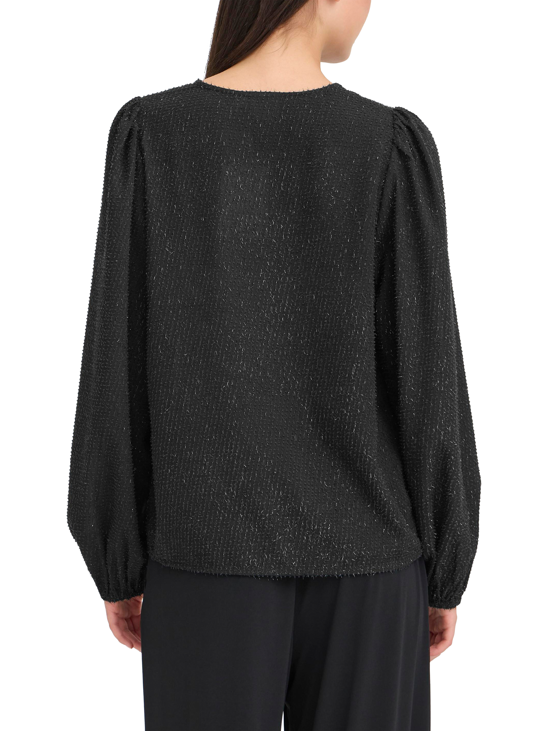 Product image 2 of 7, which shows ICHI Kavira Sparkle Top, Black, 8