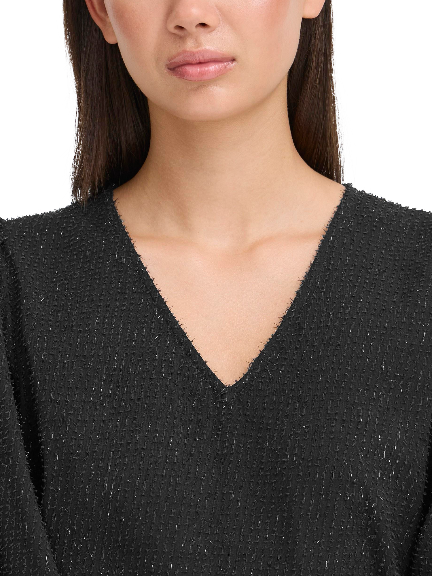 Product image 4 of 7, which shows ICHI Kavira Sparkle Top, Black, 8