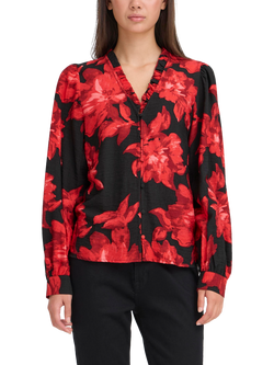 ICHI Lysine Floral Top, Red, Red