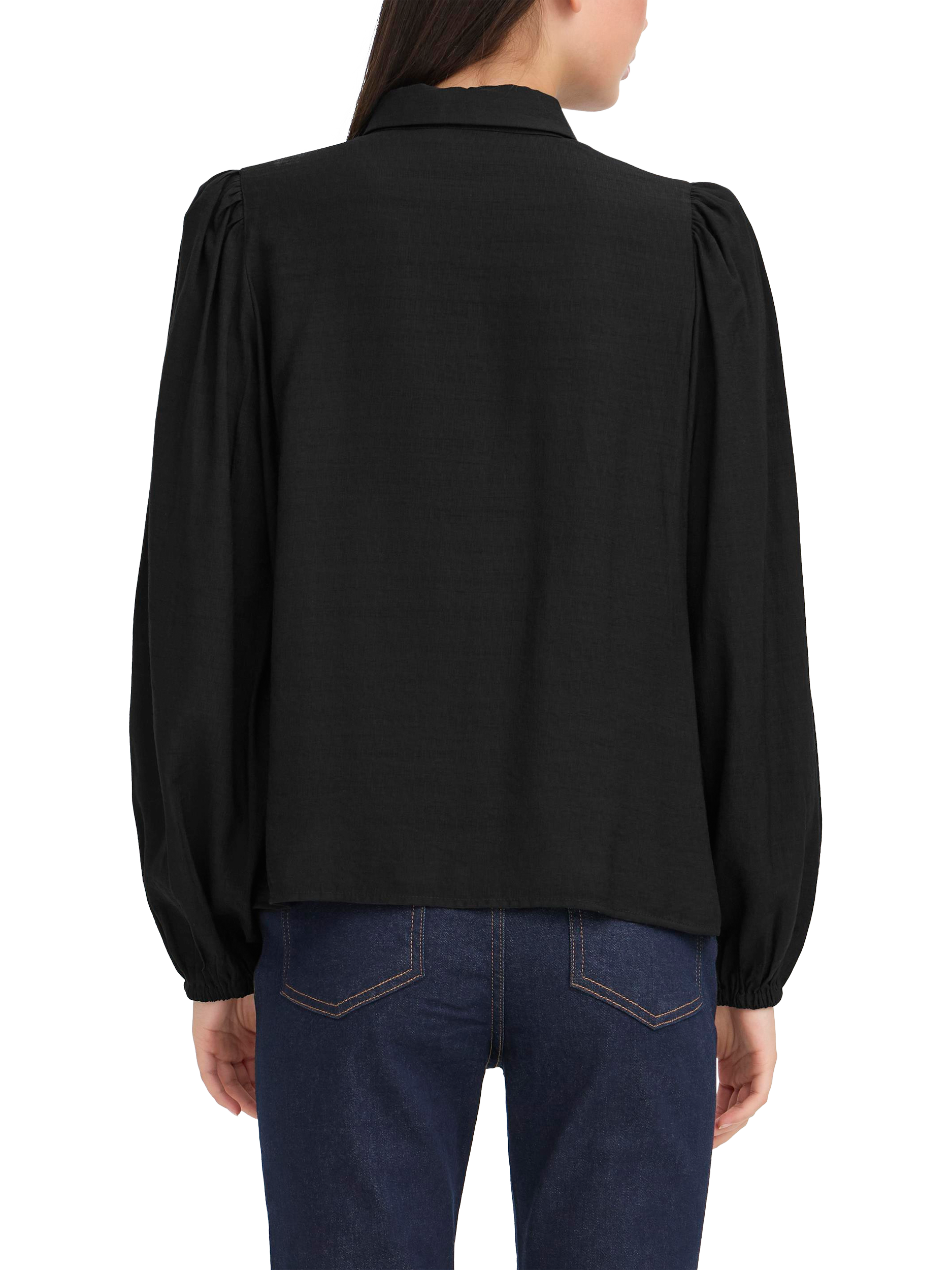 Product image 2 of 7, which shows ICHI Rhinestone Detail Blouse, Black, 8