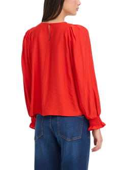 ICHI Wilma Crew Neck Blouse - view 2, Racing Red