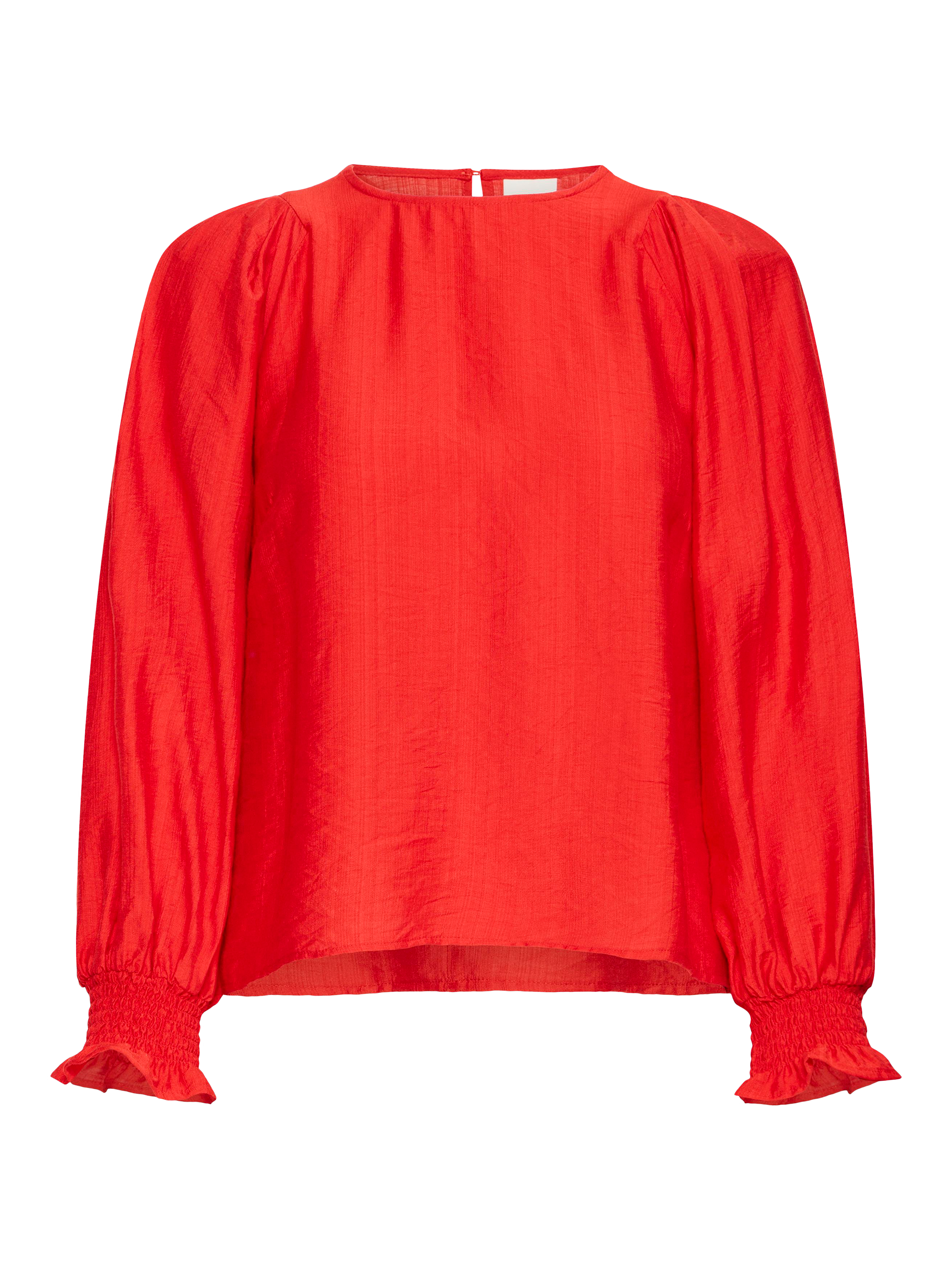Product image 5 of 7, which shows ICHI Wilma Crew Neck Blouse , Racing Red, 8