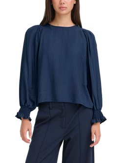 ICHI Wilma Crew Neck Blouse - view 2, Total Eclipse