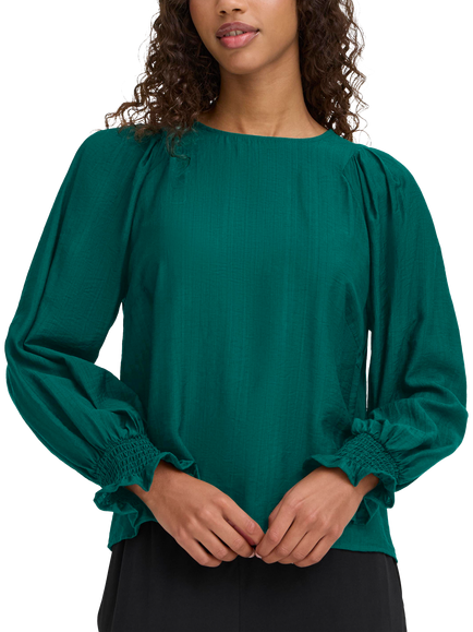 ICHI Wilma Crew Neck Blouse, Ponderosa Pine